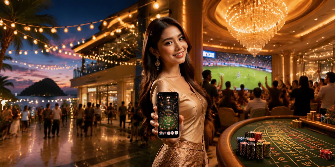 Pengguna mengakses aplikasi kasino 675 untuk bermain roulette dari Langkawi